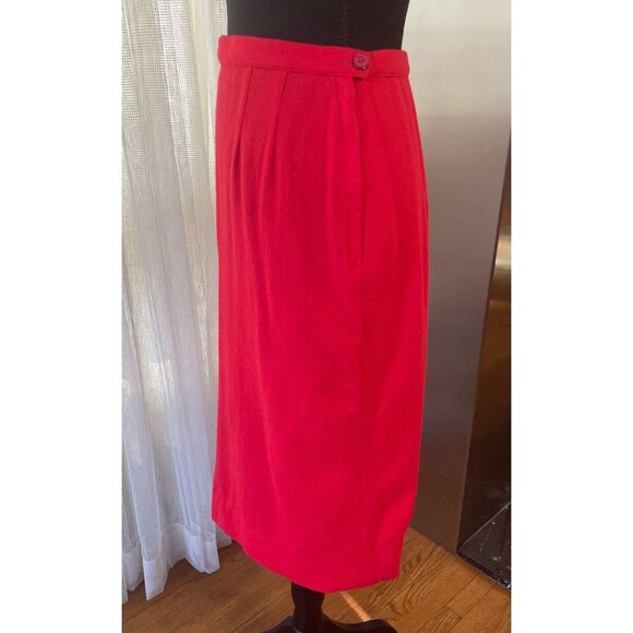 Vintage 50s skirt, 100% wool red pencil skirt, Koret of California, XSmall - Picture 3 of 7